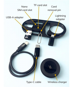 HKUST 7 in 1 Multifunctional Charging Set with PU Leather Sleeve
